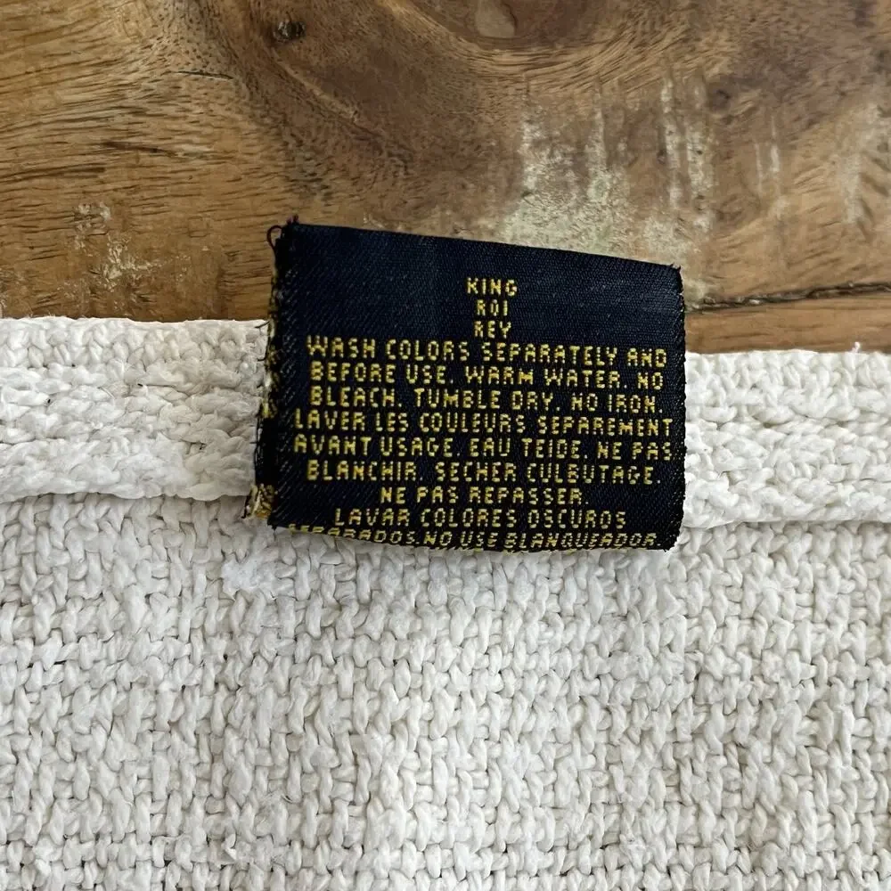 Vintage Ralph Lauren Ivory 100% Cotton Woven King Bedspread Cover